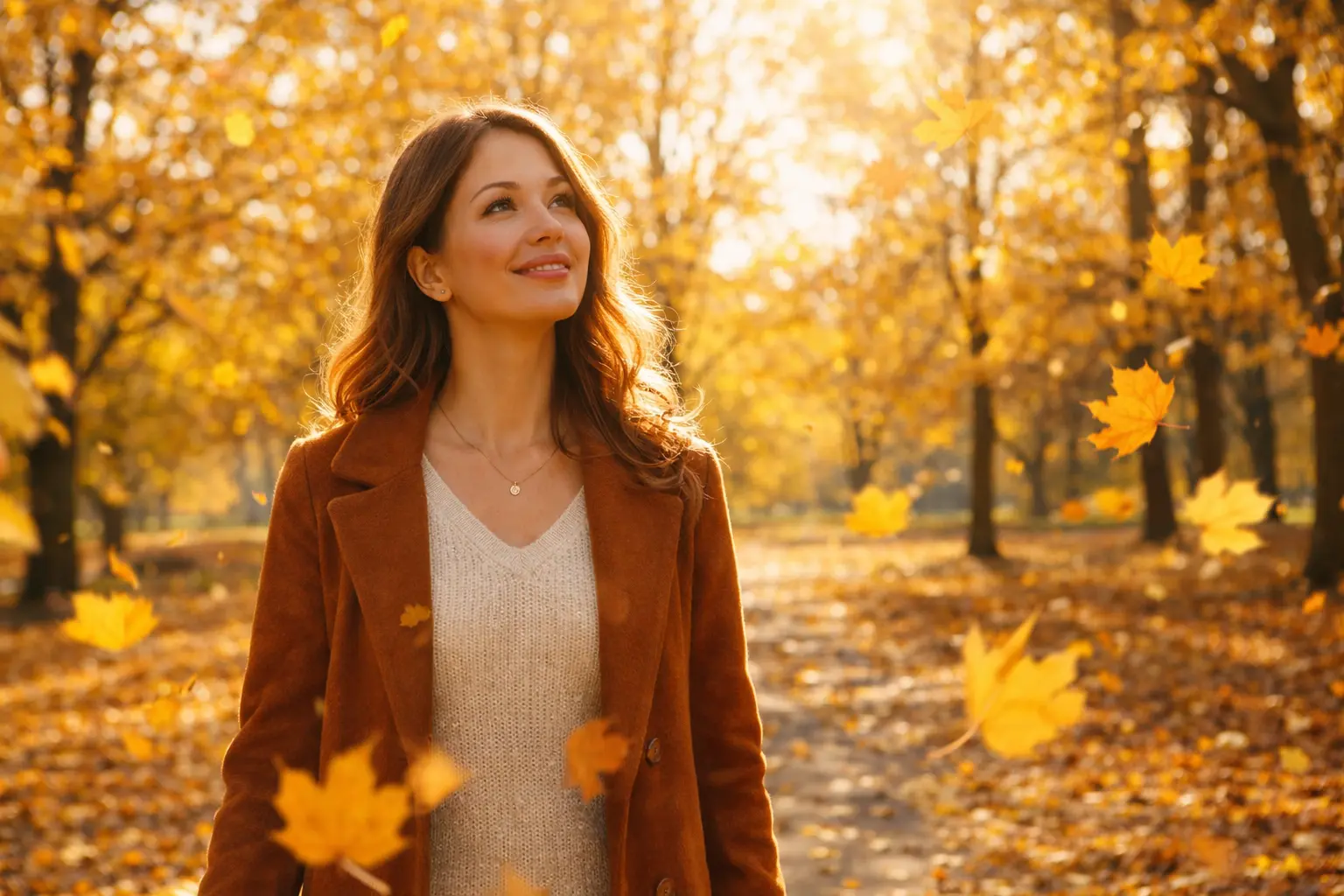 treatment for seasonal depression person walking autumn leaves